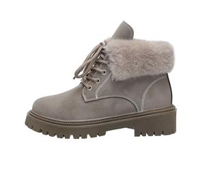 Generisch Bottines d'hiver décontractées avec lacets, bottines tendance avec semelle épaisse pour un confort tout au long de la journée, kaki, 40 EU