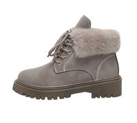 Generisch Bottines d'hiver décontractées et tendance à lacets, bottines chaudes avec semelle épaisse pour un confort tout au long de la journée, kaki, 41 EU