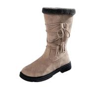 Generisch Bottines d'hiver doublées pour femme - Bottes d'hiver thermiques imperméables - Bottes de neige chaudes pour femme - Bottes de neige antidérapantes pour les jours froids, beige, 36 EU