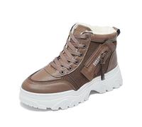 Generisch Bottines d'hiver doublées pour femme - Imperméables - Thermiques - Antidérapantes - Bottes de neige chaudes pour les jours froids, marron, 37 EU