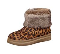 Generisch Bottines d'hiver en daim synthétique avec imprimé pour un confort quotidien confortable, doublure chaude dans un design tendance, marron, 43 EU