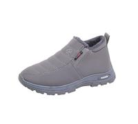 Generisch Bottines d'hiver pour femme, doublées en polaire, confortables, décontractées, chaudes, à enfiler, gris, 37 EU