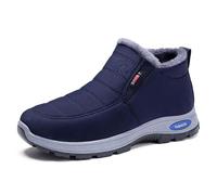 Generisch Bottines d'hiver pour femme, doublées en polaire, confortables, décontractées, chaudes, à enfiler, bleu, 36 EU