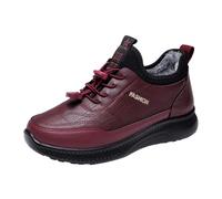 Generisch Bottines d'hiver pour femme - En cuir synthétique - Courtes - Bottines orthopédiques pour l'automne et l'hiver - Bottes de transition, rouge, 38 EU