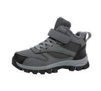 Generisch Bottines d'hiver pour garçon avec doublure en polaire confortables et chaudes, baskets de sport pour tout-petits pour jouer en plein air au quotidien, gris, 30 EU