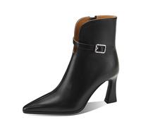 Generisch Bottines élégantes 2025 avec bout pointu, détail zippé, talon aiguille pour une coupe rétro confortable, Noir , 37 EU