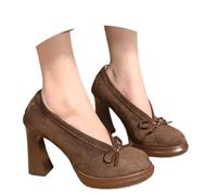 Generisch Bottines élégantes à talons hauts avec talon épais pour soirées, occasions formelles, marron, 36 EU