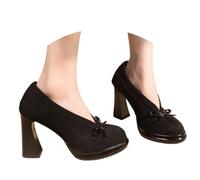 Generisch Bottines élégantes à talons hauts avec talon épais pour soirées, occasions formelles, Noir , 38 EU