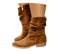 Generisch Bottines élégantes pour femme - Avec talon - Bottines à plateforme large - Talon bloc - Bottes d'extérieur confortables - Bottes de cowboy légères - Taille 39