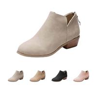 Generisch Bottines élégantes pour femme - Bottes courtes - Bottes mi-hautes - Bottes western - Chaussures pointues à enfiler - Chaussures d'extérieur, Blanc., 40 EU