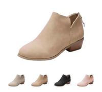 Generisch Bottines élégantes pour femme - Bottines courtes pointues à enfiler - Talon - Bottes mi-hautes - Bottes western - Bottes d'hiver - Chaussures d'extérieur, kaki, 41 EU
