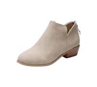 Generisch Bottines élégantes pour femme - Bottines courtes pointues à enfiler - Talon - Bottes mi-hautes - Bottes western - Bottes d'hiver respirantes et légères, Blanc., 43 EU