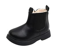 Generisch Bottines en polaire imperméable pour tout-petits avec fermeture éclair latérale et isolation coupe-vent pour une chaleur optimale lors des aventures hivernales, Noir , 24 EU