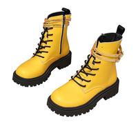 Generisch Bottines mi-hautes élégantes pour femme - Semelle épaisse - Chaussures vernies - Talon bloc - Bottes de marche pour femme - Bottines classiques en daim élégantes - Bottines en caoutchouc à