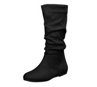 Generisch Bottines plates à lacets pour femme - En cuir synthétique - Bottes de cowboy - Style rétro médiéval - Bottes mi-mollet - Bottes de cowgirl - Pour l'automne et l'hiver - Costume d'Halloween