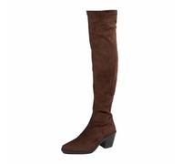 Generisch Bottines pliables pour femme - Tige large - Avec talon - Confortables - Jolies - Polyvalentes - Sexy - Élégantes - Tendance, marron, 43 EU