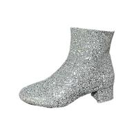 Generisch Bottines pour femme avec talon - Bottes courtes à paillettes - Bottes western - Bottes basses - Bottes à enfiler - Bottes de travail - Bottes de princesse - Pour fête, Halloween, carnaval