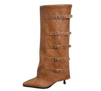 Generisch Bottines pour femme avec talon fin pour une élégance élégante à tout le monde, kaki, 39 EU