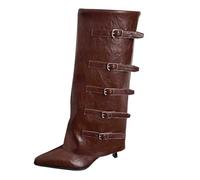 Generisch Bottines pour femme avec talon fin pour une élégance élégante à tout le monde, marron, 39 EU