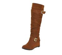 Generisch Bottines pour femme - Bottes hautes - Bottes en caoutchouc - Bottes en caoutchouc pour femme - Boucle de ceinture - Solide - Talon compensé haut - Bottes longues - Bottes décontractées