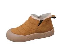 Generisch Bottines pour femme - Confortables - Avec doublure en polaire - Antidérapantes - Pour l'hiver - Bottes de neige - Loisirs - Larges pieds - Bottes d'hiver imperméables, marron, 37 EU