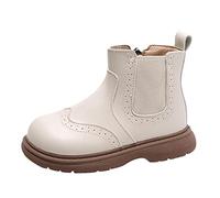 Generisch Bottines pour femmes enfants garçons et filles Bottes de cheville antidérapantes Fermetures éclair latérales simples Bottes plates britanniques Bottes courtes Bidon Bottes Viking Mode