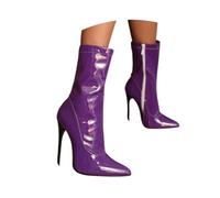 Generisch Bottines tendance à bout pointu à talon aiguille pour fêtes, carnaval, robes de soirée, tenues de club, lilas, 39 EU