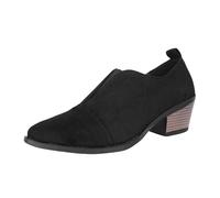 Generisch Bottines tendance pour femme pour la vie quotidienne et les loisirs avec bout pointu talon épais confortable aspect cuir polyvalentes idéales pour le printemps jusqu'à, Noir1, 41 EU