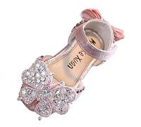 Generisch Bottines tendance pour fille pour le printemps et l'été avec chaussures de danse Performance strass paillettes et motifs papillons ludiques, Rose, 31.5 EU