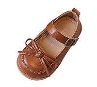 Generisch Bottines tendance toutes saisons pour fille avec nœud et boucle de crochet pratique pour un ajustement confortable, marron, 27.5 EU