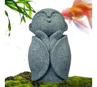 Generisch Bouddha Statuette de jardin - Sculpture de moine en pierre pour le jardin - Décoration bouddhiste - Rayonnement positif - Pour méditation, yoga, apaisant - Chambre d'aquarium