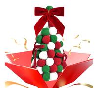 Generisch Boule de Noël avec nœud - Petit rétro fait à la main - Décoration de sapin de Noël pour chambre à coucher, bureau, dortoir, cuisine, salle de bain - Utilité multi-usage extérieur et