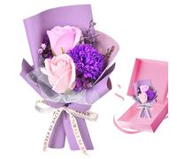 Generisch Bouquet de fleurs artificielles - Décoration de roses savonneuses - Fleurs d'anniversaire pour femme - Pour enseignants, collègues, amies - Pour la fête des enseignants, la fête des mères