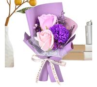 Generisch Bouquet de fleurs artificielles - Décoration de roses savonneuses - Fleurs d'anniversaire pour maman, enseignants, collègues, amies, pour la fête des enseignants, la fête des mères, la