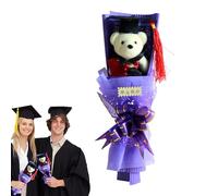 Generisch Bouquet d'ours de remise de diplôme - Arrangements floraux de remise de diplôme avec ours, cadeau souvenir pour félicitations pour l'obtention d'un diplôme, l'université et l'école primaire