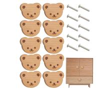 Generisch Boutons d'armoire ours de dessin animé, tiroir en bois à 10 niveaux, poignées décoratives pour meubles de serrure de cuisine et organisation de la maison, 5,9 x 3,5 x 3,5 x 3,5 cm