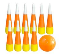 Generisch Bowling gonflable - Jouet d'extérieur - Kit de bowling dans le jardin - Blowup - Activités de fête - Bâtons en plastique souple - Jeu amusant familial Jumbo - Sport de carnaval - Balle de