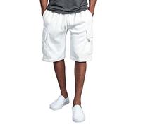 Generisch Boxe Tethered Short de sport brillant pour homme 5 points, Blanc., XXL