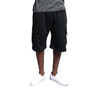 Generisch Boxe Tethered Short de sport brillant pour homme 5 points, Noir , M