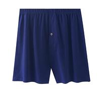 Generisch Boxer ample et doux pour homme - Long - Anti-camel - Couleur unie - Confortable pour le sport et la vie quotidienne - Style rétro, Marine, XXL