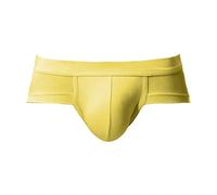 Generisch Boxer court sexy pour homme - Couleur unie - Confortable - Grandes poches - Sous-vêtements rétro - Un cadeau pour mon ami, jaune, XXL