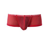 Generisch Boxer court transparent pour homme - Couleur unie - Séchage rapide - Avec trous en maille - Respirant - Cadeau pour mon ami, rouge, XXL