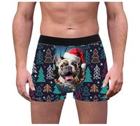 Generisch Boxer de Noël pour homme avec imprimé amusant - Sous-vêtements confortables et doux - Respirant - Ajustement idéal - Un cadeau pour mon ami, d, S