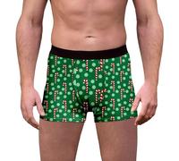 Generisch Boxer de Noël pour homme - Caleçon amusant pour homme - Léger et confortable - Stretch - Motif de Noël - Boxer rétro - Mode Noël, vert clair, S