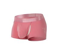 Generisch Boxer d'été pour homme avec design créatif, taille moyenne confortable, séparation des boules plates, style personnel, matériau en coton respirant pour un usage quotidien, Rose, XL