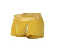 Generisch Boxer d'été pour homme avec design créatif, taille moyenne confortable, séparation des boules plates, style personnel, matériau en coton respirant pour un usage quotidien, jaune, XL