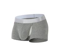 Generisch Boxer d'été pour homme avec design créatif, taille moyenne confortable, séparation des boules plates, style personnel, matériau en coton respirant pour un usage quotidien, gris, XL