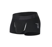 Generisch Boxer d'été pour homme avec design créatif, taille moyenne confortable, séparation des boules plates, style personnel, matériau en coton respirant pour un usage quotidien, Noir , XL