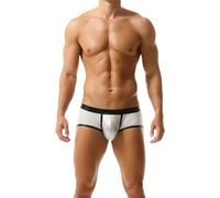 Generisch Boxer érotique pour homme - Effet mouillé - Taille basse - Transparent - Lisse - En nylon - Respirant - Pour homme, Blanc., L