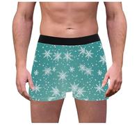 Generisch Boxer imprimé de Noël pour homme Sous-vêtements doux et confortables Coupe idéale Hommes Rétro Motif flocons de neige Sous-vêtements de Noël pour le sport et la vie quotidienne, a, L